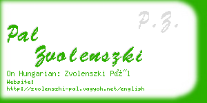 pal zvolenszki business card